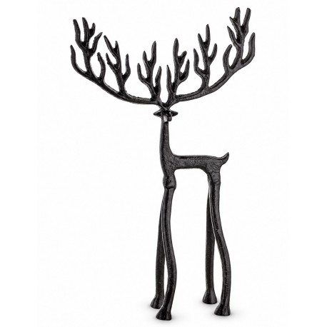FIGURKA METALOWA RENIFER JELEŃ CZARNY 40cm ŚWIĄTECZNA LOFT NA ŚWIĘTA