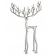 FIGURKA METALOWA RENIFER JELEŃ SREBRNY 40cm ŚWIĄTECZNA LOFT NA ŚWIĘTA