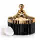 POJEMNIK NA KOSMETYKI WACIKI CZARNY ZŁOTY 16x15cm SZKLANY ZAMYKANY