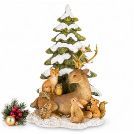 FIGURKA JELEŃ RENIFER CHOINKA LEŚNE ZWIERZĘTA 20cm BIAŁA BRĄZOWA ŚWIĄTECZNA