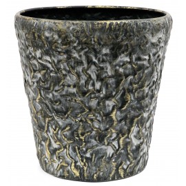 DONICZKA OSŁONKA METALOWA ZŁOTA CZARNA 32x32cm LOFT RETRO GLAMOUR 30 35