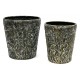 DONICZKA OSŁONKA METALOWA ZŁOTA CZARNA 32x32cm LOFT RETRO GLAMOUR 30 35
