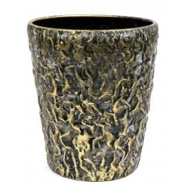 DONICZKA OSŁONKA METALOWA ZŁOTA CZARNA 30x26cm LOFT RETRO GLAMOUR 25