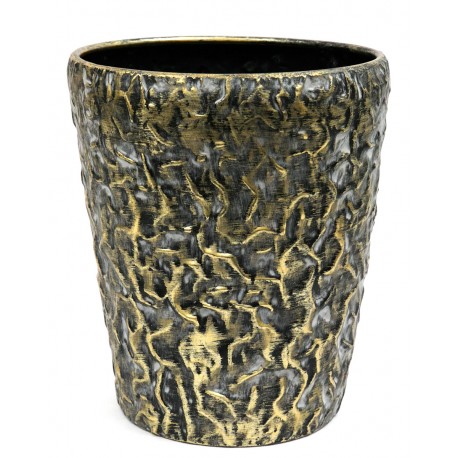 DONICZKA OSŁONKA METALOWA ZŁOTA CZARNA 30x26cm LOFT RETRO GLAMOUR 25