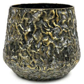 DONICZKA OSŁONKA METALOWA ZŁOTA CZARNA 27x27cm LOFT RETRO GLAMOUR 25 30