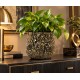 DONICZKA OSŁONKA METALOWA ZŁOTA CZARNA 27x27cm LOFT RETRO GLAMOUR 25 30