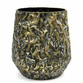 DONICZKA OSŁONKA METALOWA ZŁOTA CZARNA 23x22cm LOFT RETRO GLAMOUR 20 25