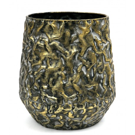 DONICZKA OSŁONKA METALOWA ZŁOTA CZARNA 23x22cm LOFT RETRO GLAMOUR 20 25