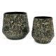 DONICZKA OSŁONKA METALOWA ZŁOTA CZARNA 23x22cm LOFT RETRO GLAMOUR 20 25