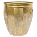 DONICZKA OSŁONKA METALOWA ZŁOTA 44x40cm Z UCHWYTAMI POSTARZANA RETRO 45 50