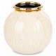 WAZON CERAMICZNY BEŻOWY KREMOWY ZŁOTY 20x20cm ZDOBIONY NOWOCZESNY GLAMOUR