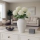 WAZON BIAŁY CZARNY CERAMICZNY 37cm Z EFEKTEM KAMIENIA NOWOCZESNY 35 40