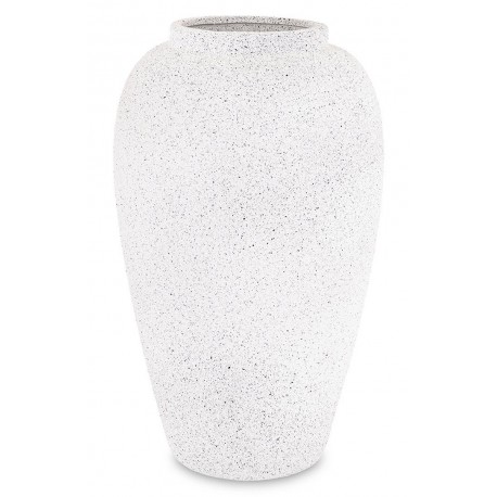 WAZON BIAŁY CZARNY CERAMICZNY 37cm Z EFEKTEM KAMIENIA NOWOCZESNY 35 40