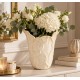 WAZON CERAMICZNY BEŻOWY KREMOWY 28cm PŁATKI KWIATA GLAMOUR STYLOWY 25 30
