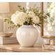 WAZON CERAMICZNY BEŻOWY KREMOWY 15cm GLAMOUR STYLOWY SZKLIWIONY WAZONIK