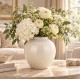 WAZON CERAMICZNY BEŻOWY KREMOWY 15cm GLAMOUR STYLOWY SZKLIWIONY WAZONIK