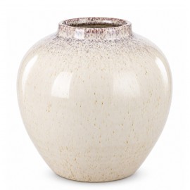 WAZON CERAMICZNY BEŻOWY KREMOWY 15cm GLAMOUR STYLOWY SZKLIWIONY WAZONIK