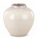 WAZON CERAMICZNY BEŻOWY KREMOWY 15cm GLAMOUR STYLOWY SZKLIWIONY WAZONIK