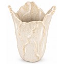 WAZON CERAMICZNY BEŻOWY KREMOWY 28cm PŁATKI KWIATA GLAMOUR STYLOWY 25 30