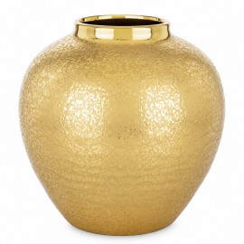 WAZON CERAMICZNY ZŁOTY 20cm NAKRAPIANY DEKORACYJNY NOWOCZESNY GLAMOUR