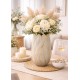 WAZON CERAMICZNY W KSZTAŁCIE KWIATA 28cm SZARY ZŁOTY GLAMOUR 25 30