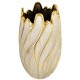 WAZON CERAMICZNY W KSZTAŁCIE KWIATA 28cm SZARY ZŁOTY GLAMOUR 25 30