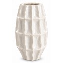 WAZON CERAMICZNY KREMOWY ECRU 32cm DEKORACYJNY SZKLIWIONY BIAŁY 30 35