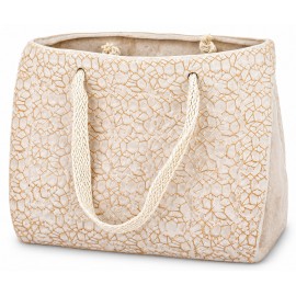 OSŁONKA BEŻOWA TOREBKA 22x28x16cm NOWOCZESNA GLAMOUR WAZON DEKORACJA 25 30