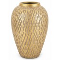 WAZON CERAMICZNY OKRĄGŁY 30cm ZŁOTY BEŻOWY BRĄZOWY GLAMOUR NOWOCZESNY