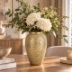WAZON CERAMICZNY OKRĄGŁY 30cm ZŁOTY BEŻOWY BRĄZOWY GLAMOUR NOWOCZESNY