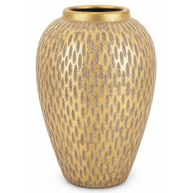 WAZON CERAMICZNY OKRĄGŁY 35cm ZŁOTY BEŻOWY BRĄZOWY GLAMOUR NOWOCZESNY 30 40