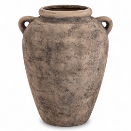 WAZON AMFORA BRĄZOWY BEŻOWY 25cm Z EFEKTEM KAMIENIA BOHO RUSTYKALNY 20 30