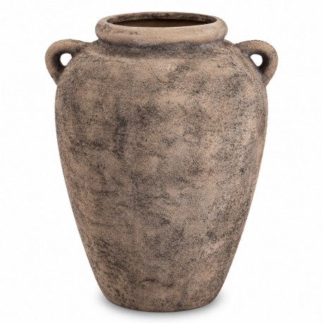 WAZON AMFORA BRĄZOWY BEŻOWY 25cm Z EFEKTEM KAMIENIA BOHO RUSTYKALNY 20 30