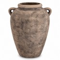 WAZON AMFORA BRĄZOWY BEŻOWY 25cm Z EFEKTEM KAMIENIA BOHO RUSTYKALNY 20 30