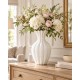 WAZON BIAŁY ZŁOTY CERAMICZNY 30cm Z EFEKTEM KAMIENIA GLAMOUR BOHO MATOWY