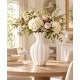 WAZON BIAŁY ZŁOTY CERAMICZNY 30cm Z EFEKTEM KAMIENIA GLAMOUR BOHO MATOWY