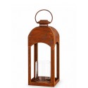 ŚWIECZNIK LAMPION METALOWY RUSTYKALNY 45cm KOLOR RDZY BRĄZOWY POMARAŃCZ 40