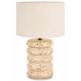 LAMPA STOŁOWA BEŻOWA BRĄZOWA 60cm Z TRAWERTYNU GLAMOUR BOHO STOJĄCA