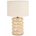 LAMPA STOŁOWA BEŻOWA BRĄZOWA 60cm Z TRAWERTYNU GLAMOUR BOHO STOJĄCA