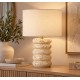LAMPA STOŁOWA BEŻOWA BRĄZOWA 60cm Z TRAWERTYNU GLAMOUR BOHO STOJĄCA