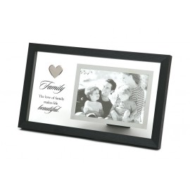 RAMKA CZARNA "FAMILY" NA ZDJĘCIA 10x15 cm DREWNIANA SZKLANA STOJĄCA DO POSTAWIENIA