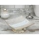 PATERA CERAMICZNA SREBRNA 12x26 cm TALERZ DEKORACYJNY OZDOBNY KWADRATOWA