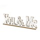 FIGURKA BIAŁA NAPIS BIAŁY You & Me DREWNIANY 40cm DO POSTAWIENIA BRĄZOWY