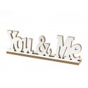 FIGURKA Z NAPISEM YOU & ME DREWNIANA 40x10x7cm