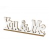 FIGURKA Z NAPISEM YOU & ME DREWNIANA 40x10x7cm