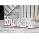 FIGURKA BIAŁA NAPIS BIAŁY You & Me DREWNIANY 40cm DO POSTAWIENIA BRĄZOWY