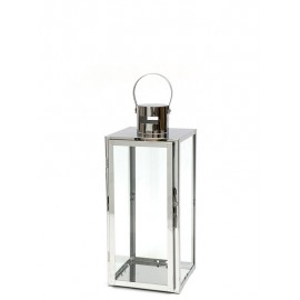 LAMPION SREBRNY METALOWY POLEROWANY wys. 36cm
