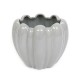 DONICZKA SZARA KWIAT CERAMICZNA 13x15cm W KSZTAŁCIE KWIATA PRĄŻKOWANA 10