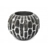 ŚWIECZNIK SREBRNY GRAFITOWY CERAMICZNY OKRĄGŁY 9cm