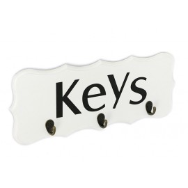 WIESZAK KEYS DREWNIANY BIAŁY 40x17x3cm